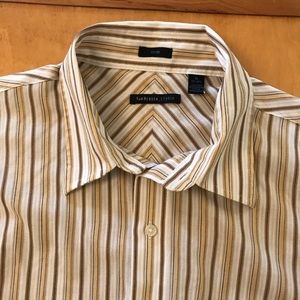Cool vintage striped button fitted XL 17 - 17 1/2